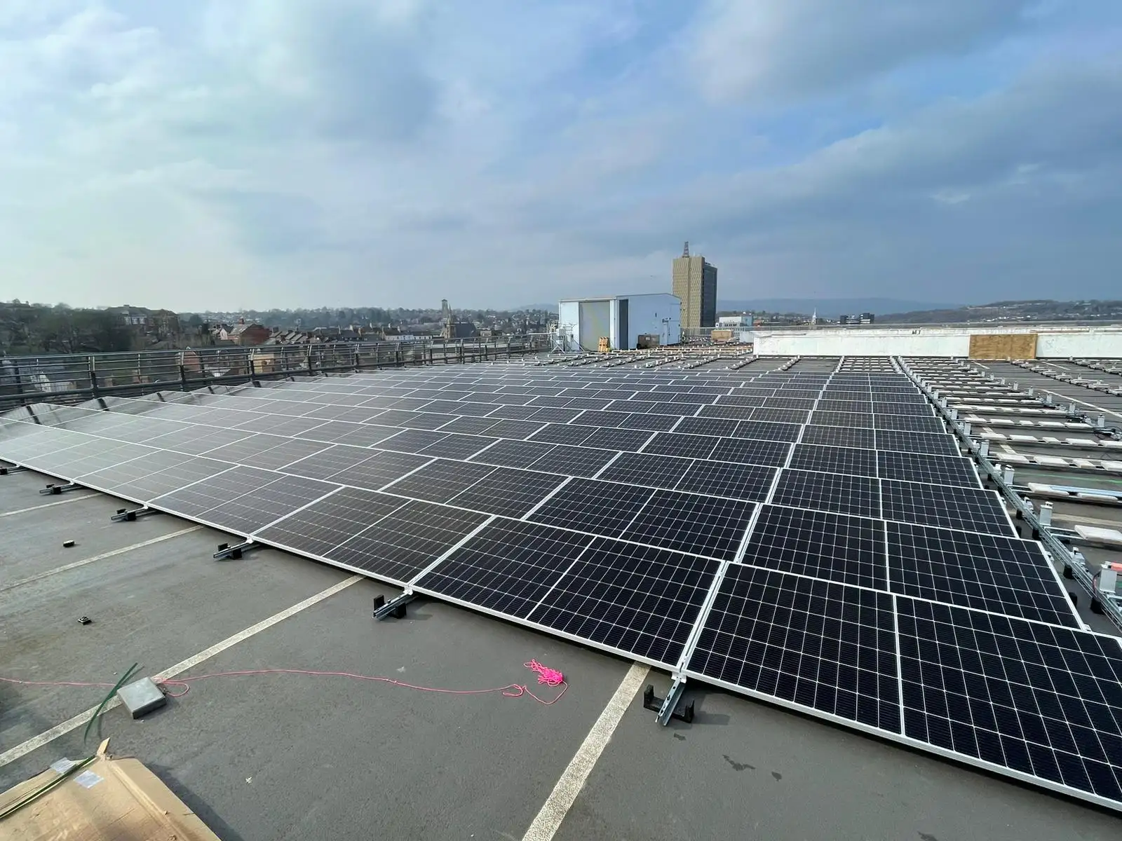 Rooftop solar PV array, Kingsway Car Park Newport.