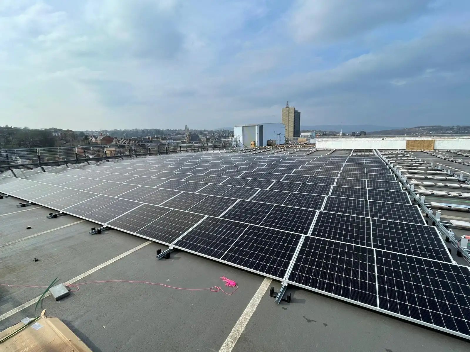 Rooftop solar PV array, Kingsway Car Park Newport.