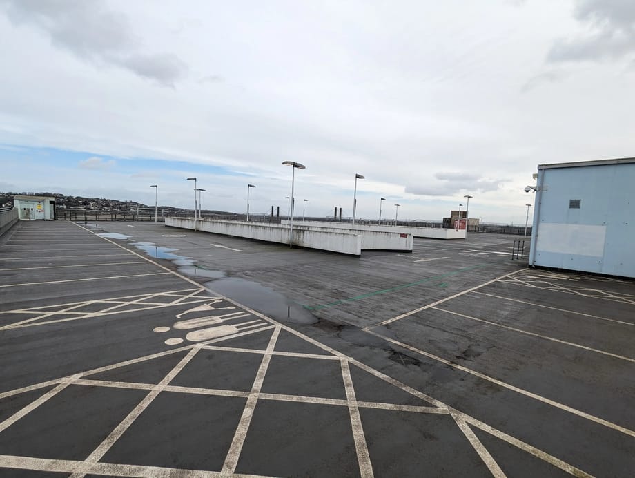 Kingsway Centre rooftop before solar PV installation, Newport.